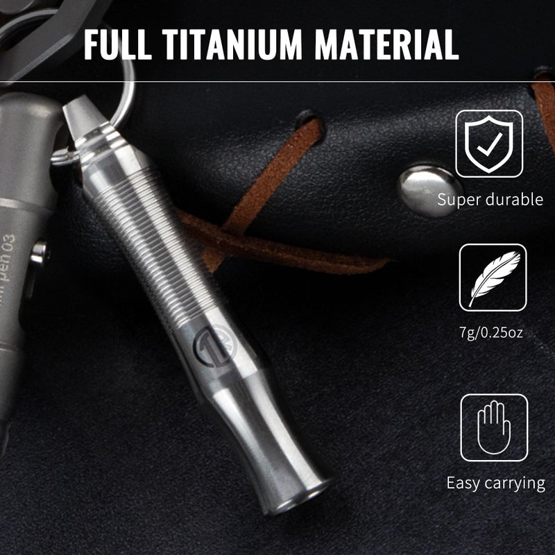 TACRAY Titanium Whistle â€“ Ultra-Loud 120+ dB, CNC Machined, Lightweight & Durable â€“ Perfect for Emergency Survival, Hiking, Camping, and Outdoor Safety â€“ Includes Stainless Steel Chain (Silver) - Image 2